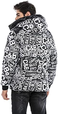 Cipo & Baxx Herren Mantel – Stylische Winterjacke mit warmem Innenfutter und abnehmbarer Kapuze für kalte Tage