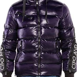 Cipo & Baxx Herren Winterjacke Kapuzenjacke Reißverschluss Jacke