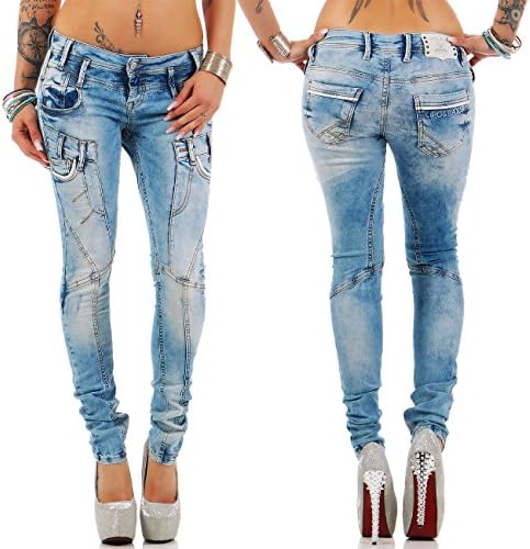 Cipo & Baxx Damen Jeans – Stylische Slim & Regular Fit Hosen mit Stretch & Used-Look | Bequeme Passform, modisches Desig
