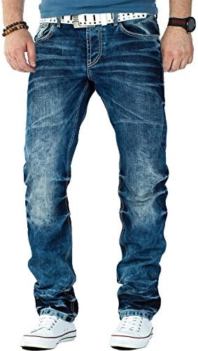 Cipo & Baxx Herren Jeans - Stilvolle Regular-Fit Denim mit Kontrastnähten | Bequeme & Modische Jeans für Männer | Stone-