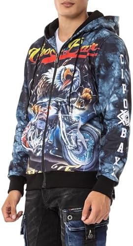 Cipo & Baxx Herren Sweatjacke Hoodie – Stylischer Pullover für Streetwear-Begeisterte mit Reißverschluss & Kapuze für Fr