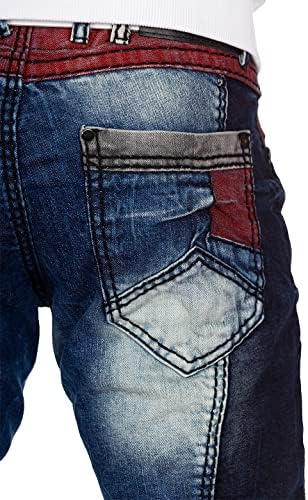 Cipo & Baxx Herren Jeans - Stylische Denim-Mode mit hohem Markanten_design | Regular & Slim Fit | Stonewashed Effect des