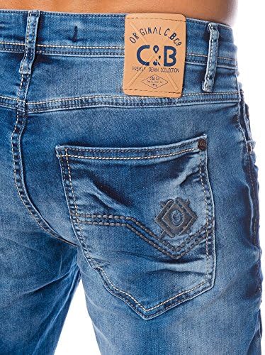 Cipo & Baxx Herren Jeans Slim Fit Hose mit dezenten dicken Nähten für Stadt- und Freizeitgebrauch | Cipo & Baxx Herren