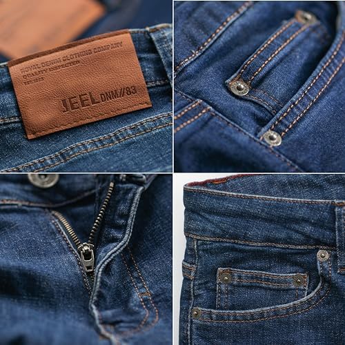 JEEL Herren-Jeans - Regular-Fit Straight-Cut - Stretch - Basic Washed - OEKO-TEX Standard 100