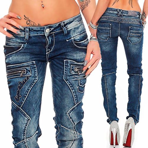 Cipo & Baxx Damen Jeans – Stylische Slim & Regular Fit Hosen mit Stretch & Used-Look | Bequeme Passform, modisches Desig