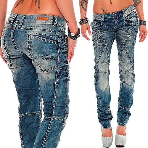 Cipo & Baxx Damen Jeans – Stylische Slim & Regular Fit Hosen mit Stretch & Used-Look | Bequeme Passform, modisches Desig