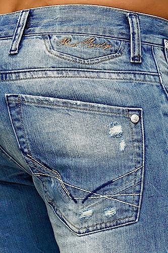 Redbridge Jeans - Regular Fit Denim Hose im Used Look mit Rissen – 5-Pocket Jeans für junge Männer & Frauen in Freizeit