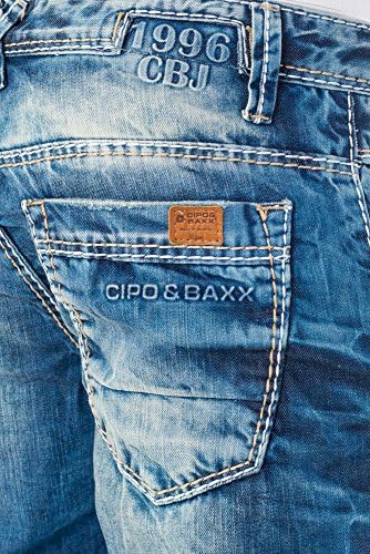 Cipo & Baxx Herren Jeans Hose mit robusten Nähten für aktive Männer | Cipo & Baxx Herren Jeans Hose mitStretch-Nähten f