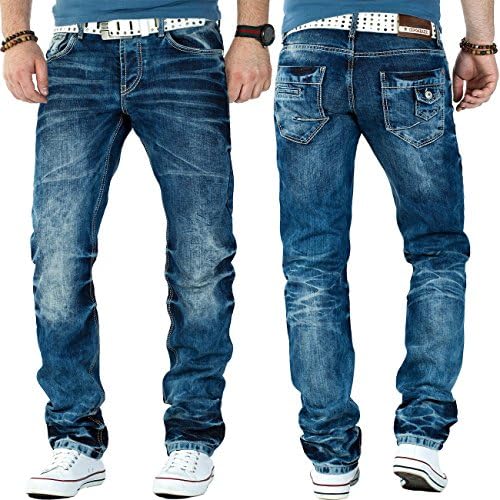Cipo & Baxx Herren Jeans - Stilvolle Regular-Fit Denim mit Kontrastnähten | Bequeme & Modische Jeans für Männer | Stone-