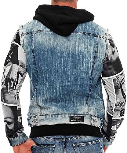 Cipo & Baxx Herren Hybrid-Denimjacke - Versatile Farben, Modisch und Komfortabel - für City und Outdoor - mit Knopf und