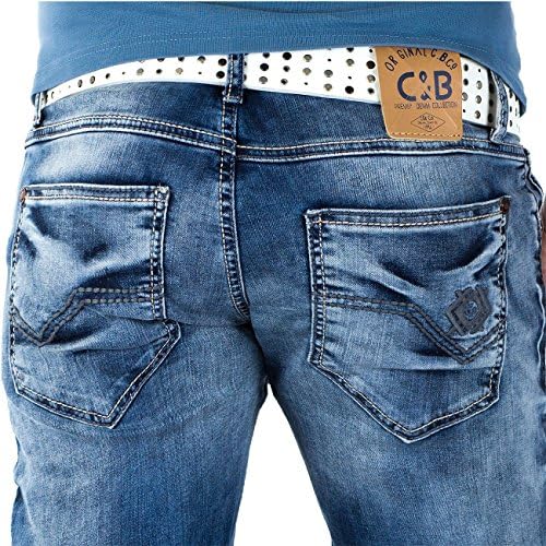 Cipo & Baxx Herren Jeans - Stilvolle Männer Jeans mit 5-Pocket-Design und Kontrastnähten | Bequemer Baumwoll-Elasthan-Mi